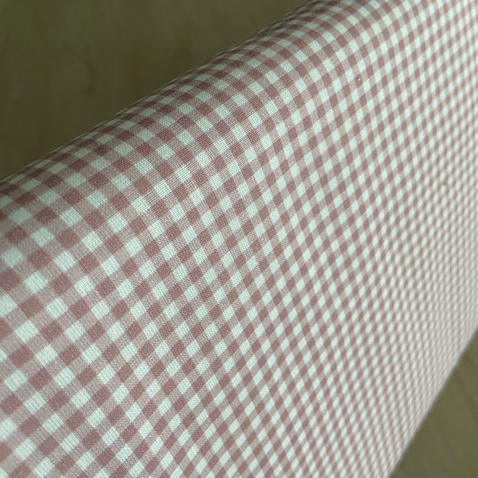 PERCAL VICHY PEQUEÑO ROSA VIEJO SUB