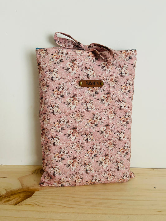 FUNDA LIBRO LAZO ROSAS