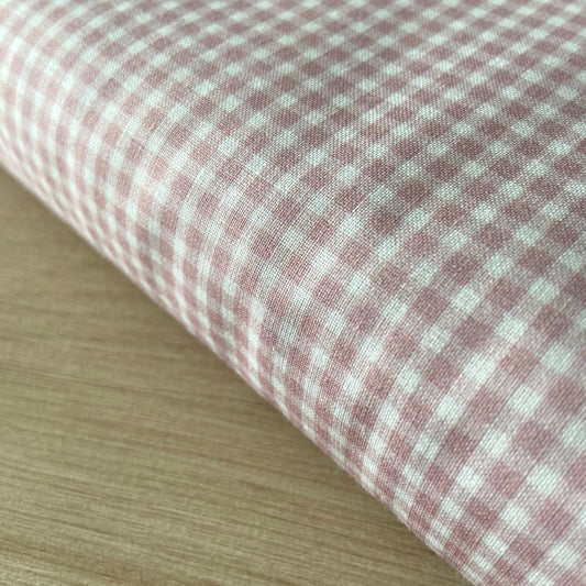 PERCAL VICHY PEQUEÑO ROSA VIEJO