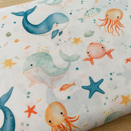 PERCAL ANIMALES MARINOS