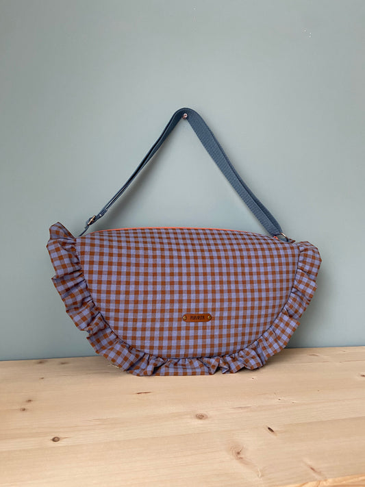 BOLSO LUA VOLANTE MARRÓN/AZUL
