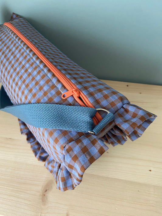 BOLSO LUA VOLANTE MARRÓN/AZUL