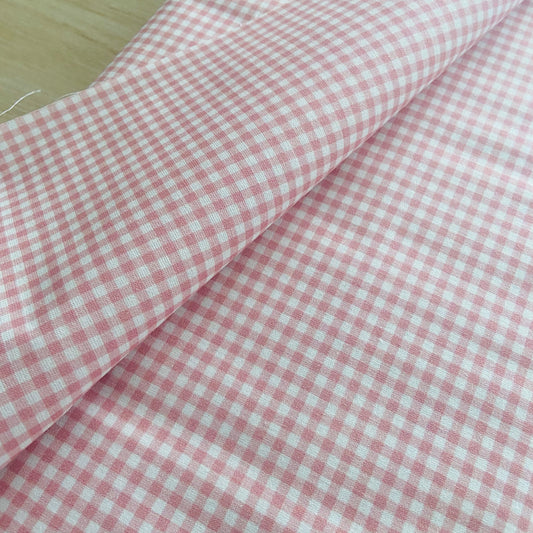 PERCAL VICHY PEQUEÑO ROSA