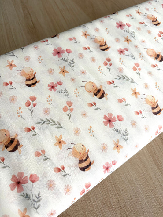 PERCAL ABEJAS (FONDO BLANCO ROTO)