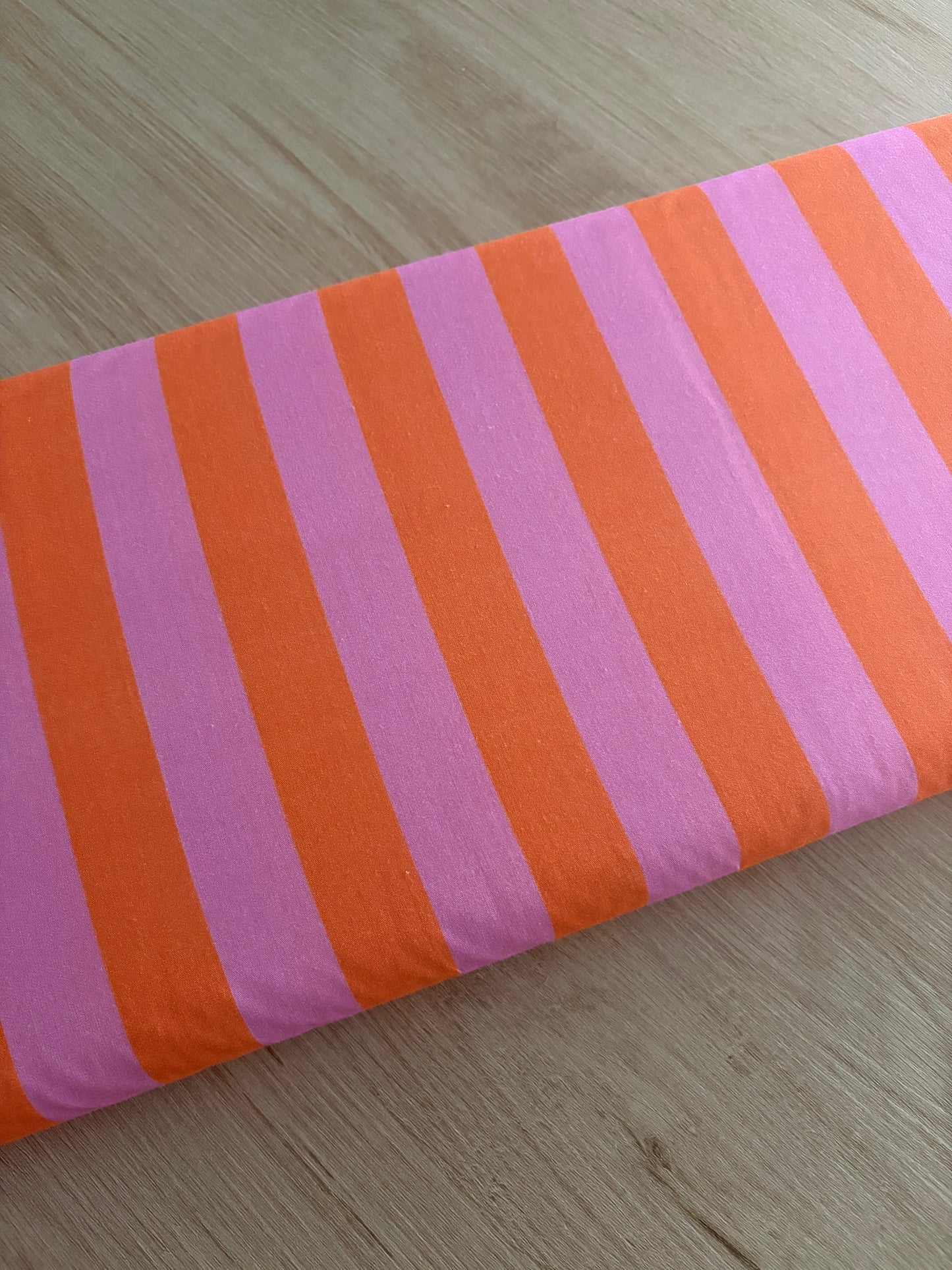 PERCAL RAYAS NARANJA/FUCSIA