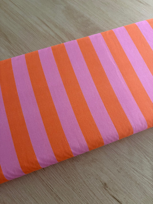 PERCAL RAYAS NARANJA/FUCSIA