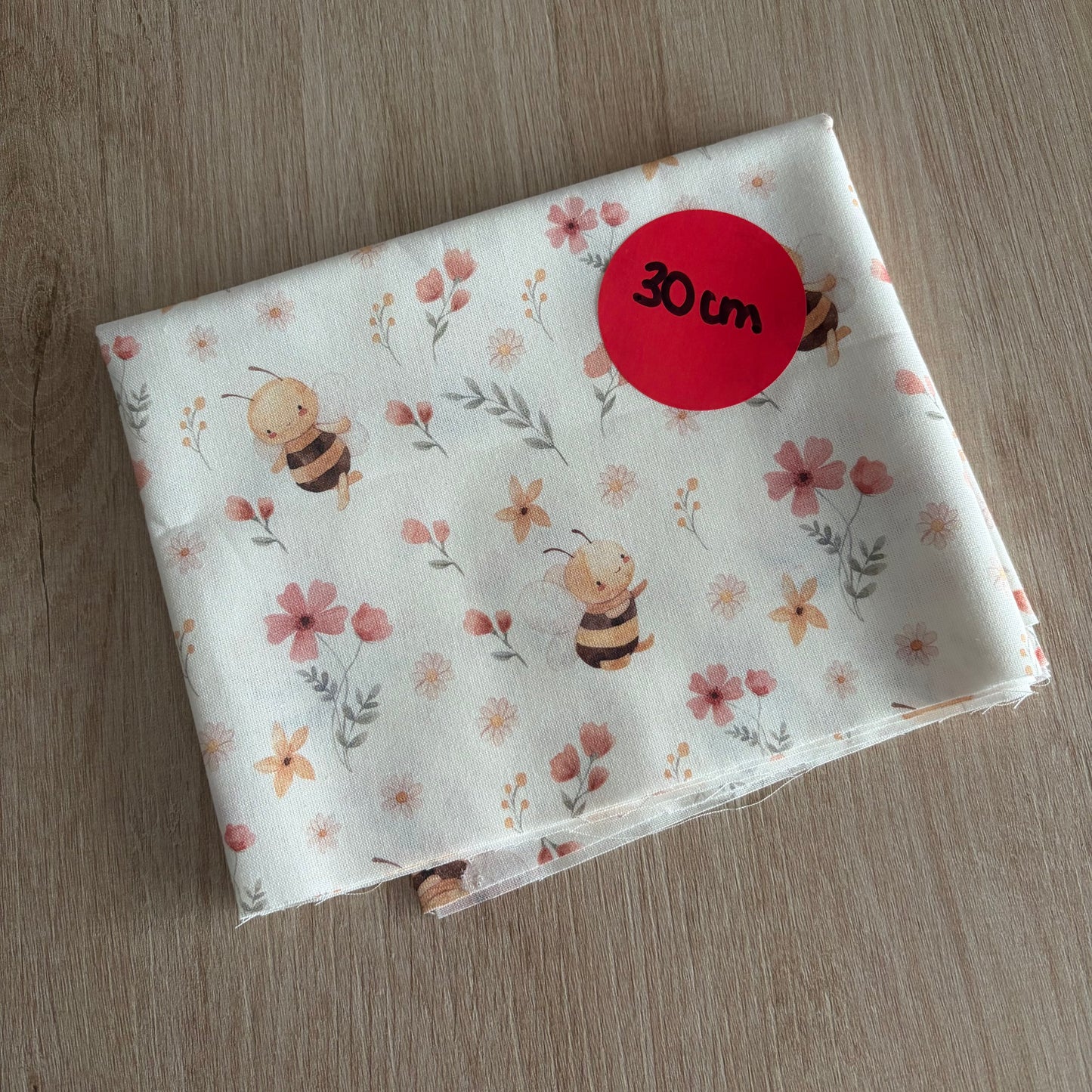 RETAL 30CM ABEJAS (FONDO BLANO ROTO)